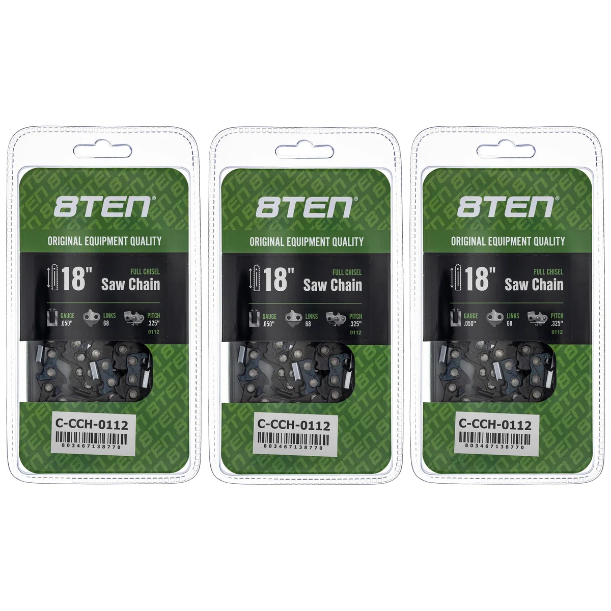 Chainsaw Chain 18 Inch .050 .325 68DL For Stihl Homelite 23RS68E 20LGX068G 20LPX068G 36370050068 | 3-PACK
