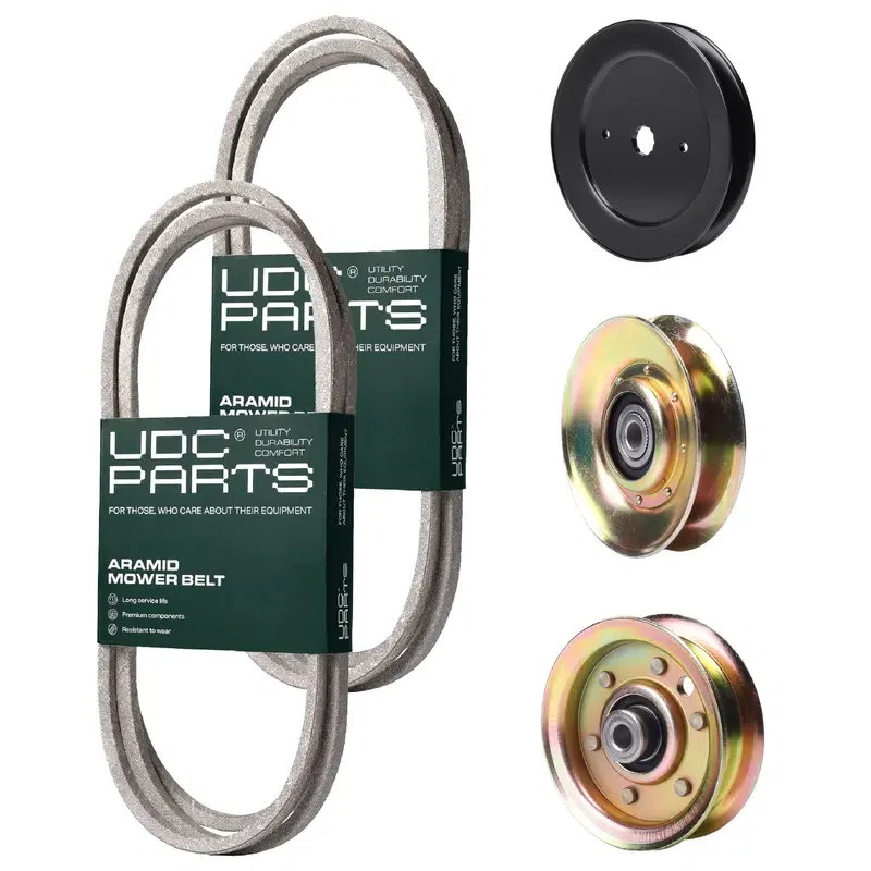 UDC Parts Mower Kit / Belt 174368 + Belt 180808 + Pulley 127783 + Pulley 129861 + Pulley 173437 / Fits Husqvarna YTH2048