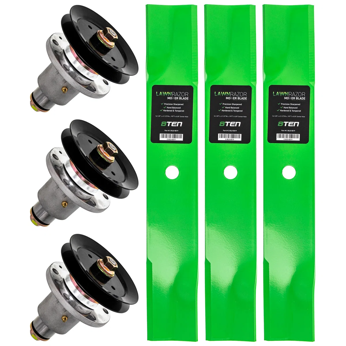 Deck Spindles & Mower Blades Kit For Gravely Ariens Great Dane MK1014649