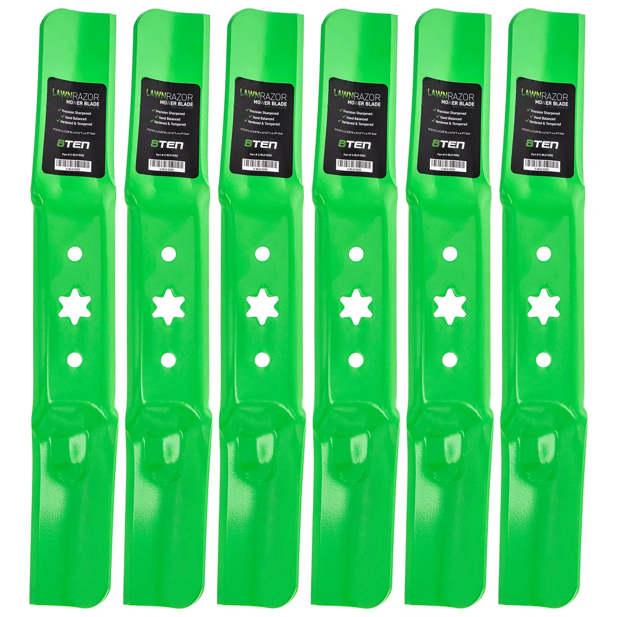 LawnRAZOR High Lift Blade For Cub Cadet Troy-Bilt Craftsman 742-05052A 942-05052A 490-110-C155 | 6-PACK