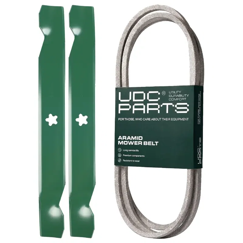 UDC Parts Mower Kit / Belt 138255 + 2 Pack Blades 138497 / Fits Partner P11597 P12597