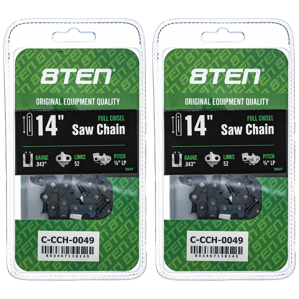 Chainsaw Chain 14 Inch .043 3/8 LP 52DL For Makita Echo Husqvarna | 2-PACK