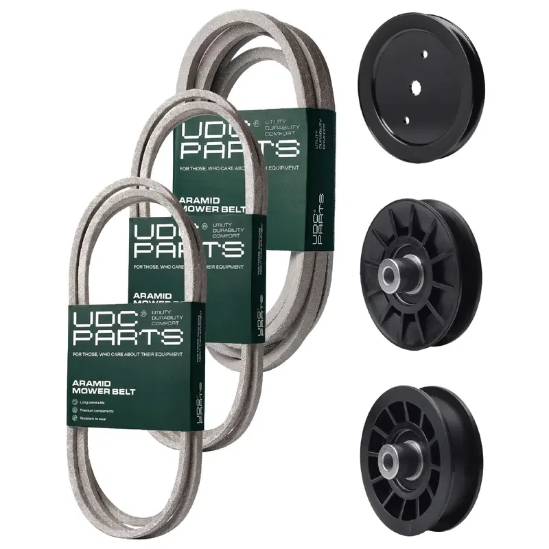 UDC Parts Mower Kit / Belt 130969 + Belt 197242 + Belt 405143 + Pulley 195945 + Pulley 532194326 + Pulley 532194327 / Fits Jonsered LT2320A2