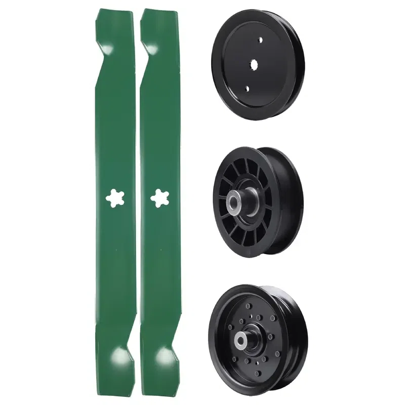 UDC Parts Mower Kit / Pulley 195945 + Pulley 532196106 + Pulley 532194327 + 2 Pack Blades 138971 / Fits Poulan Pro PB145G42 PB15542LT PB175A42LT PB175A46 PB175G42 PB185A42 PB195A46LT PB195H42LT