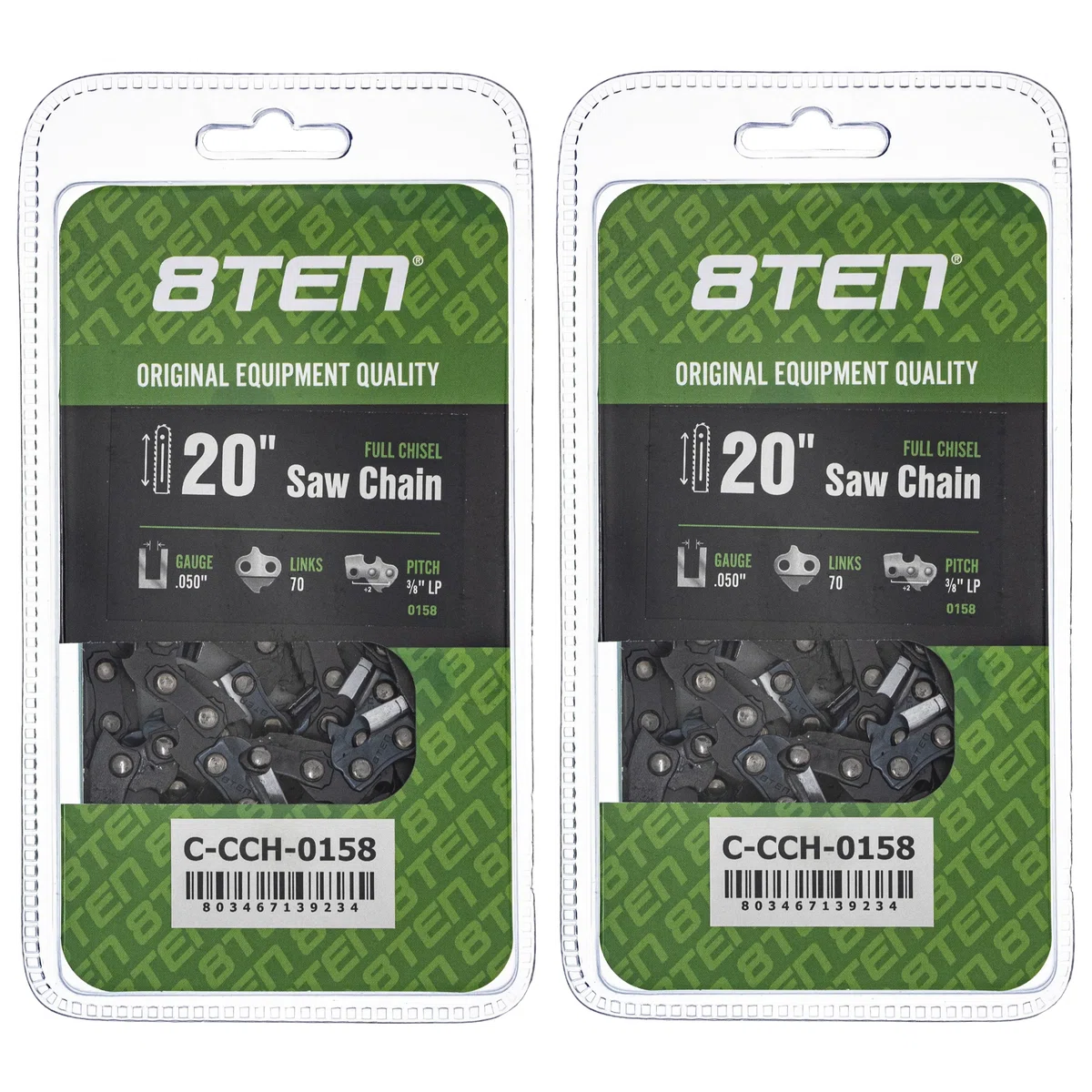 Chainsaw Chain 20 Inch .050 3/8 LP 70DL For Homelite Dolmar Echo 72LPX070G 72LGX070G 72LPX70CQ | 2-PACK