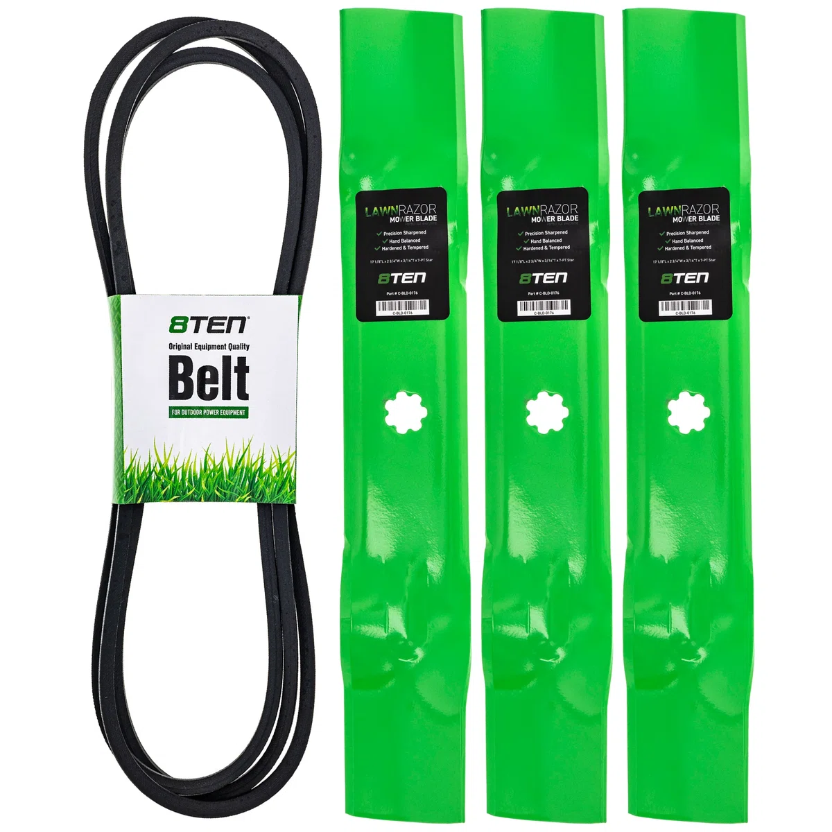 Mower Blades & Deck Belt Kit For John Deere