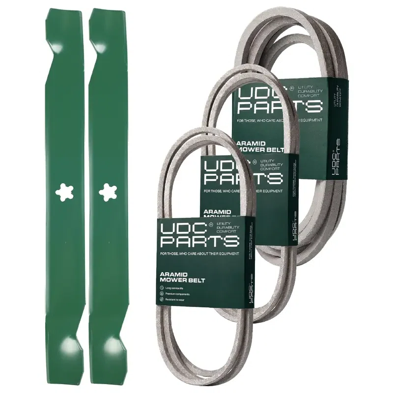 UDC Parts Mower Kit / Belt 140294 + Belt 144959 + Belt 539109243 + 2 Pack Blades 138971 / Fits Husqvarna LTH1542