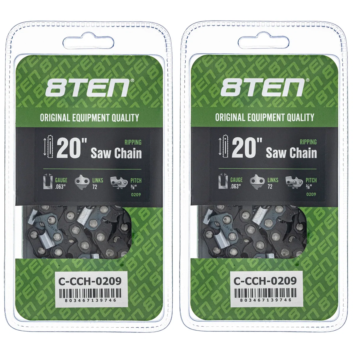 Chainsaw Chain 20 Inch .063 3/8 72DL For Stihl Dolmar Makita 75LPX072G 75EXL072G 36RS372E H50S72 | 2-PACK