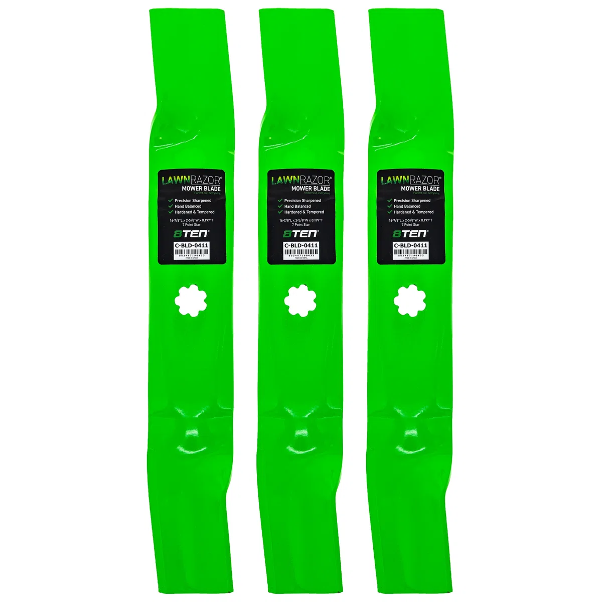LawnRAZOR High Lift Blade For John Deere GX21785 AM141036 AM137758 | 3-PACK