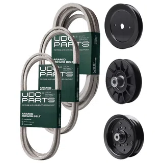 UDC Parts Mower Kit / Belt 130969 + Belt 140218 + Belt 196103 + Pulley 129861 + Pulley 532194326 + Pulley 532196106 / Fits Husqvarna GTH2654T GTH26K54T LGT2554 YTH2454T