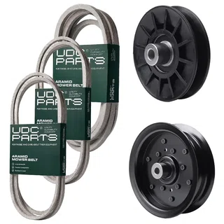 UDC Parts Mower Kit / Belt 130969 + Belt 140218 + Belt 196103 + Pulley 532194326 + Pulley 532196106 / Fits Husqvarna GTH2654T GTH26K54T LGT2554 YTH2454T