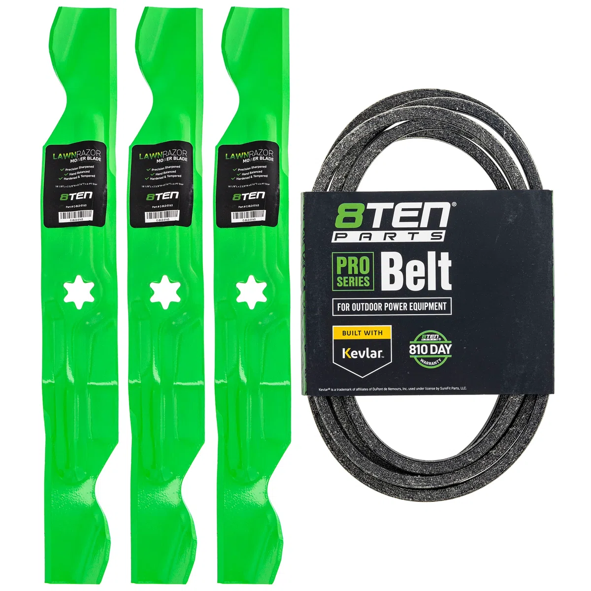 Mower Blades & Deck Belt Kit For White Outdoor Troy-Bilt Columbia MK1007790