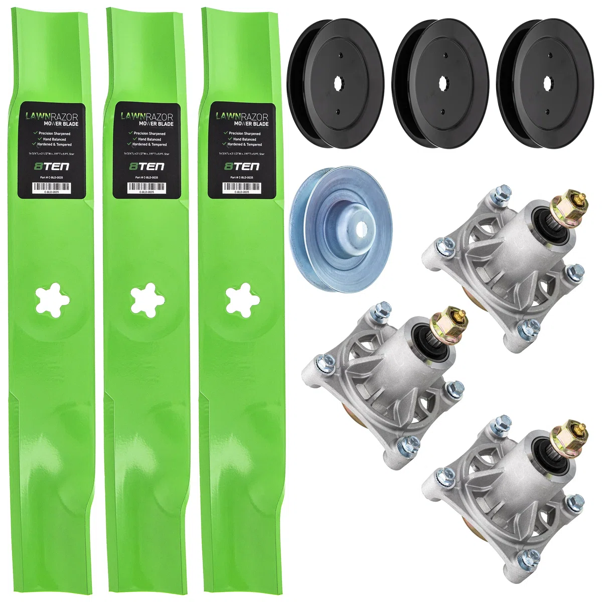 Blade Spindle Pulley Deck Kit For Poulan Pro Statesman MK1009679