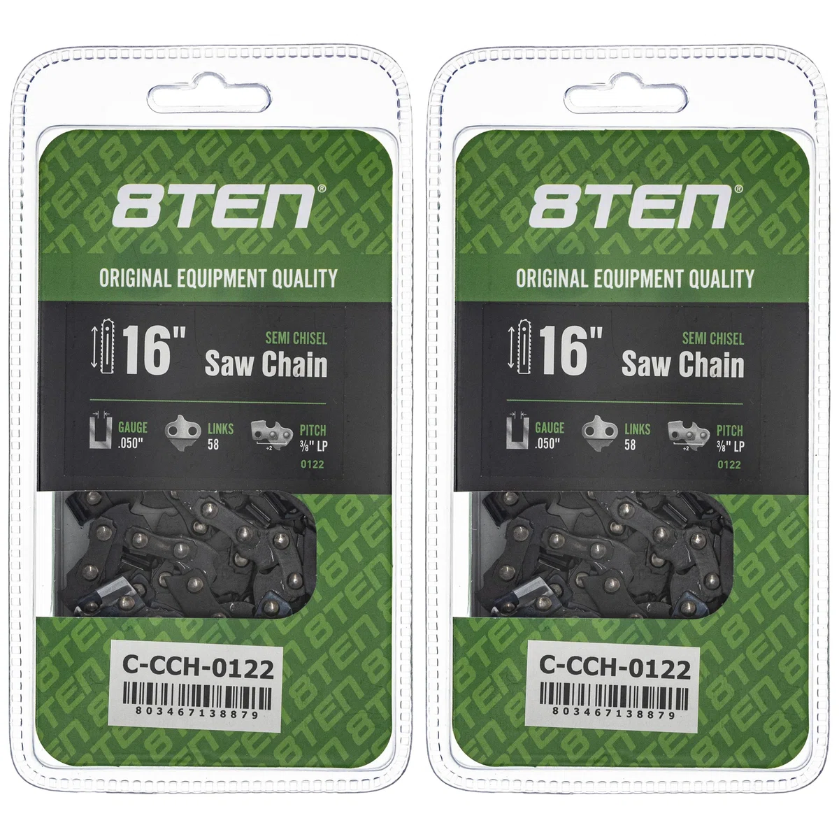 Chainsaw Chain 16 Inch .050 3/8 LP 58DL For WEN Skil 90PX034 S58 H3758 63PM358E 36360050058 | 2-PACK