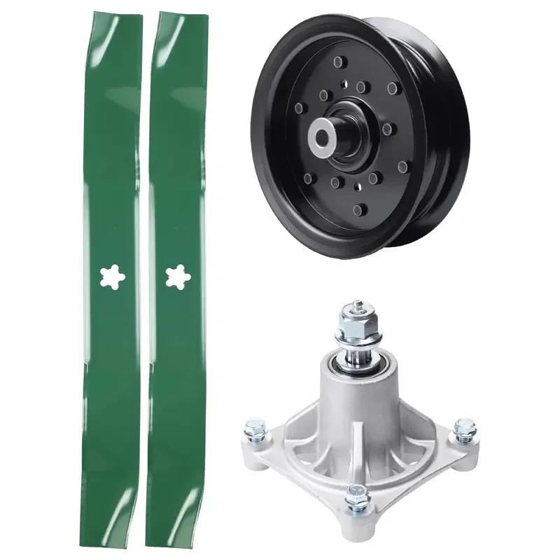 UDC Parts Mower Kit / Pulley 532196106 + Spindle 532174356 + 2 Pack Blades 134149 / Fits Husqvarna RZ4219 RZ4619 RZ4620 RZ5422 RZ5424 Z142