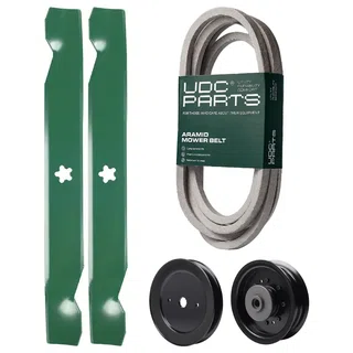 UDC Parts Mower Kit / Belt 539114557 + Pulley 129861 + Pulley 532196104 + 2 Pack Blades 532138497 / Fits Husqvarna Z254