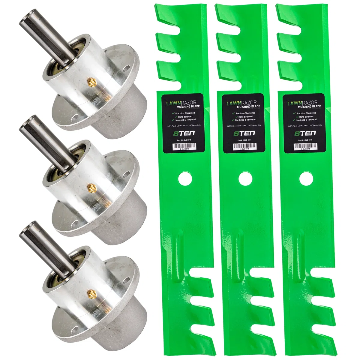 Deck Spindles & Mulching Blades Kit For Toro MK1002159