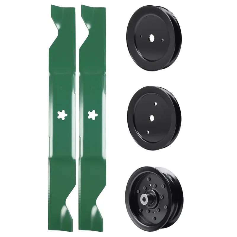 UDC Parts Mower Kit / Pulley 129861 + Pulley 195945 + Pulley 532196106 + 2 Pack Blades 405380 / Fits Husqvarna RZ4219