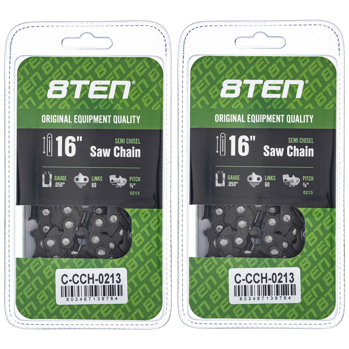 Chainsaw Chain 16 Inch .050 3/8 60DL For Stihl Husqvarna Echo 501842660 72LPX060G 585550060 | 2-PACK
