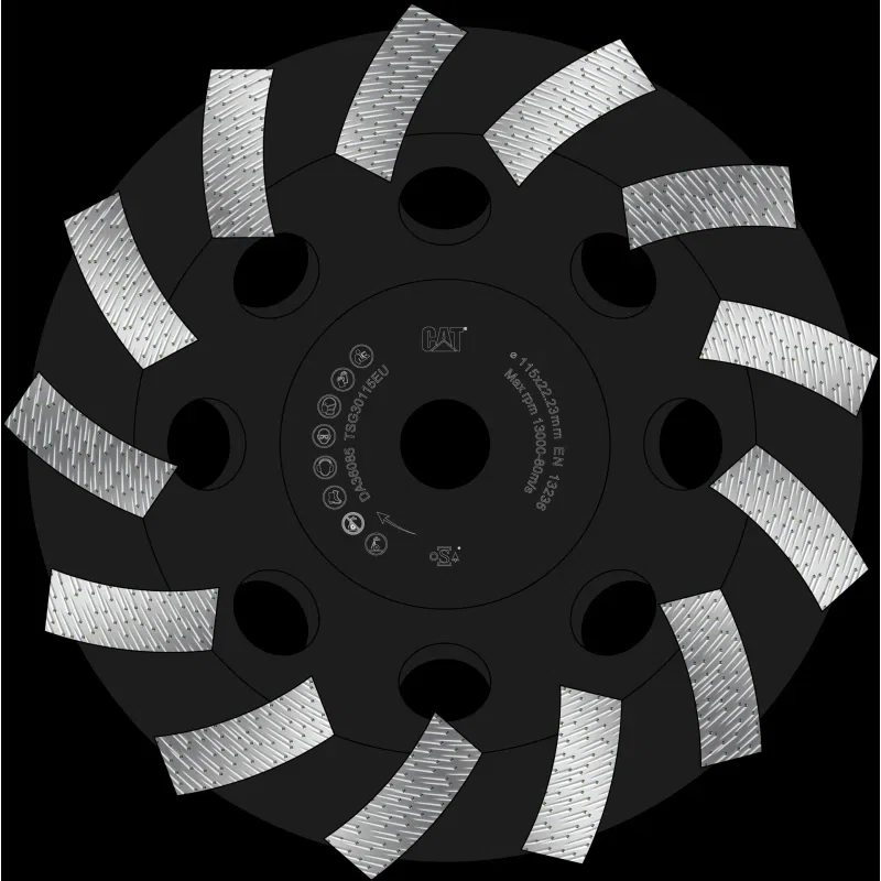 Cat 800 Expert Turbo Segmented Brazed 16/24 Mesh Grit Diamond Grinder 5/8" 11 Thread 4 1/2" - 115mm
