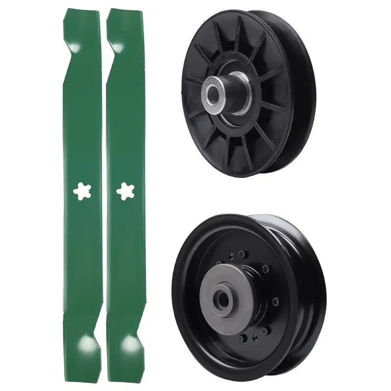 UDC Parts Mower Kit / Pulley 532194326 + Pulley 532196104 + 2 Pack Blades 138971 / Fits Husqvarna YTH23V42