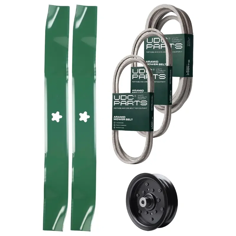 UDC Parts Mower Kit / Belt 140218 + Belt 197242 + Belt 405143 + Pulley 532196106 + 2 Pack Blades 134149 / Fits Jonsered LT2223A2