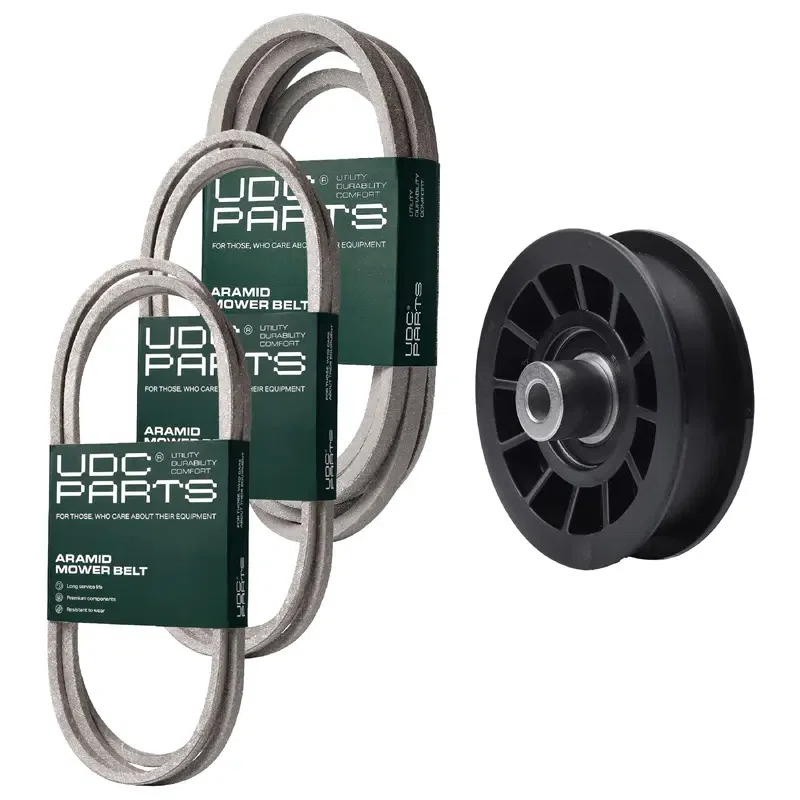 UDC Parts Mower Kit / Belt 130969 + Belt 140218 + Belt 197242 + Pulley 532194327 / Fits Statesman SOGT22H48