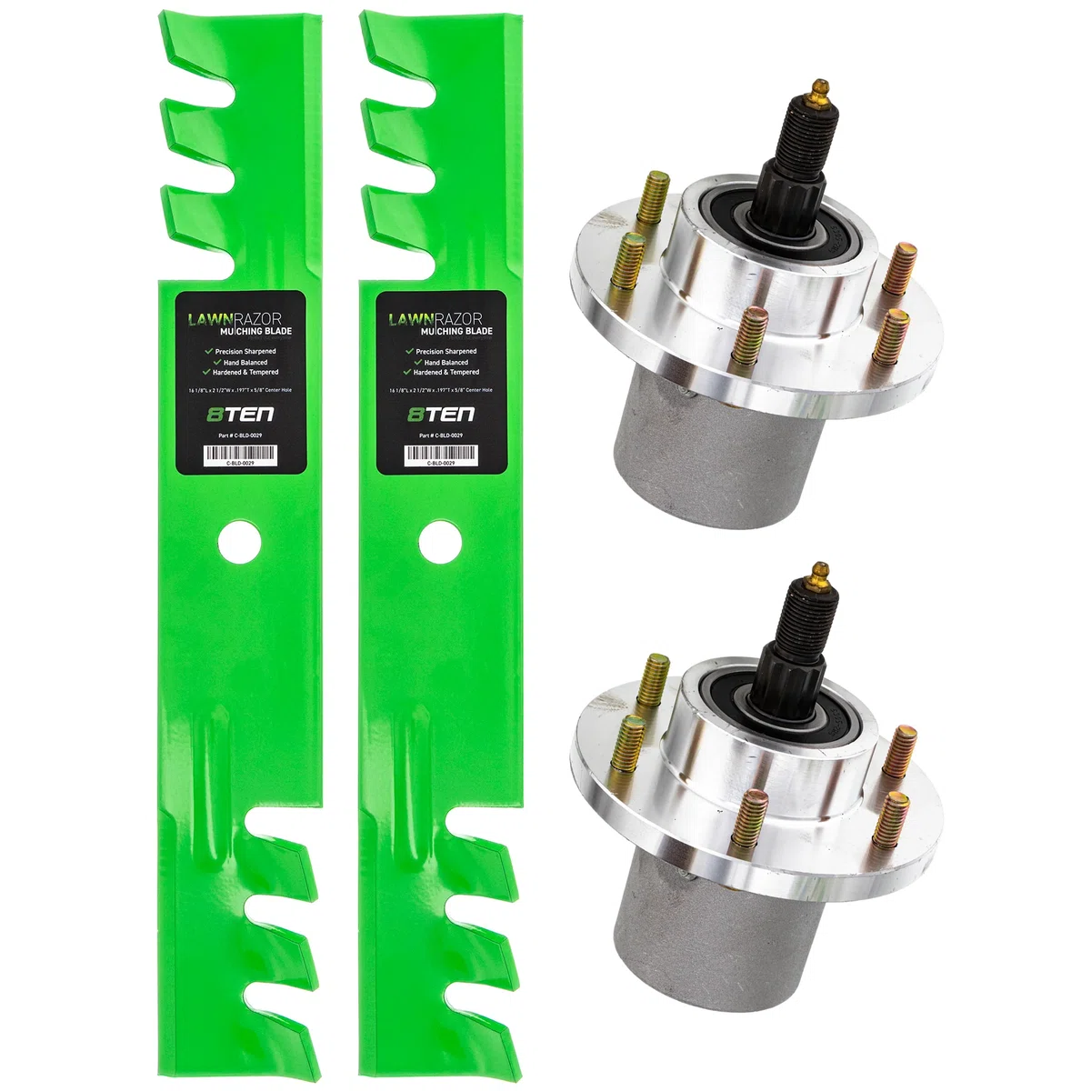 Mower Blades & Deck Spindles Kit For Gravely EverRide MK1014633