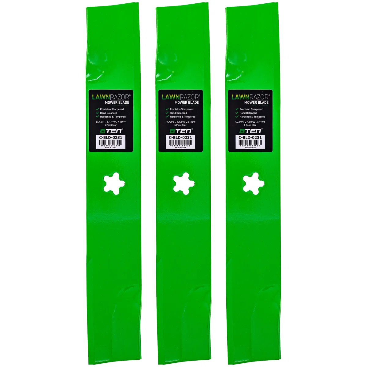 LawnRAZOR High Lift Blade For Husqvarna Jonsered 539113425 | 3-PACK