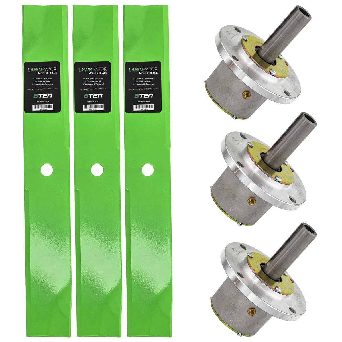 Deck Spindles & Mower Blades Kit For John Deere MK1001887