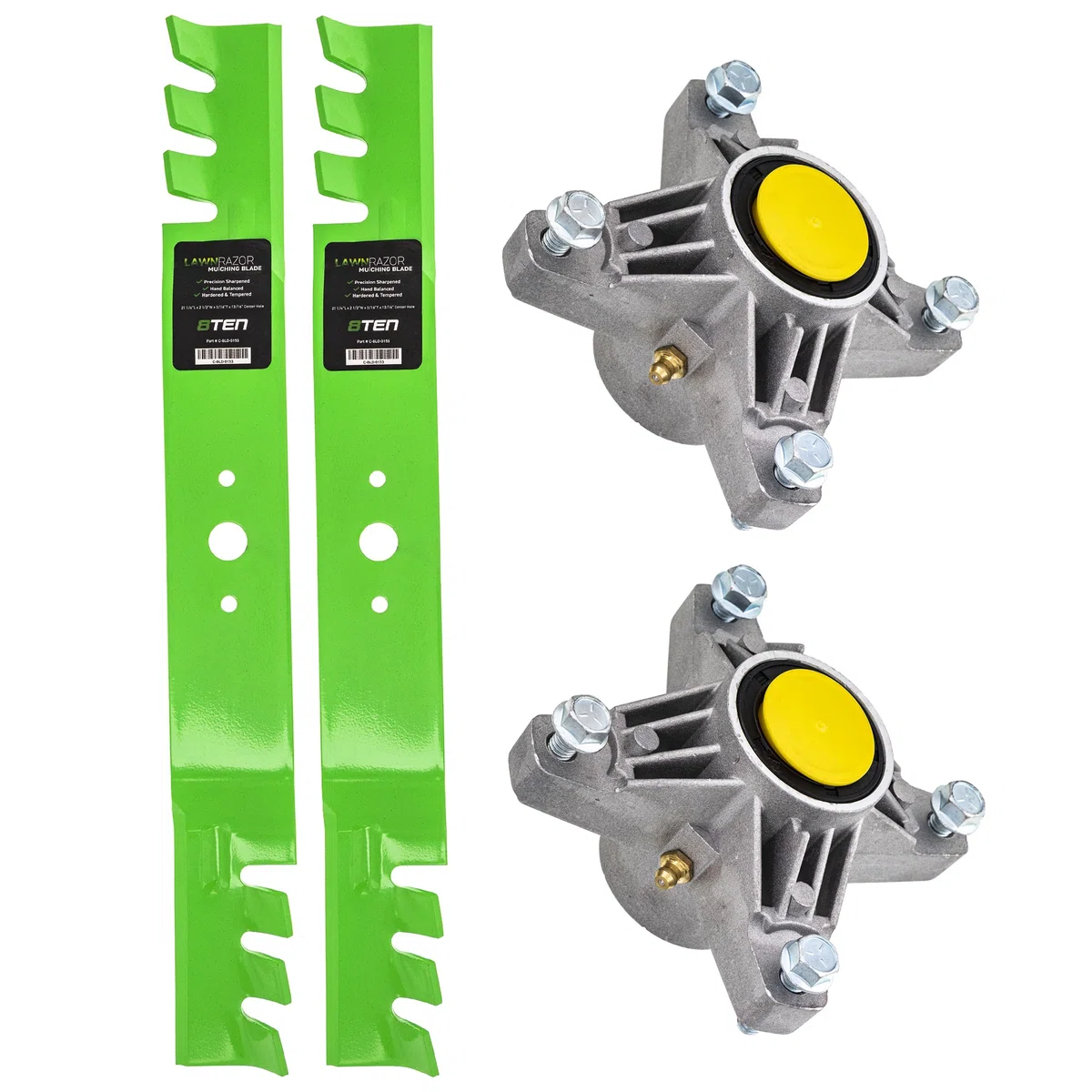 Deck Spindles & Mulching Blades Kit For Cub Cadet White Outdoor MK1002274