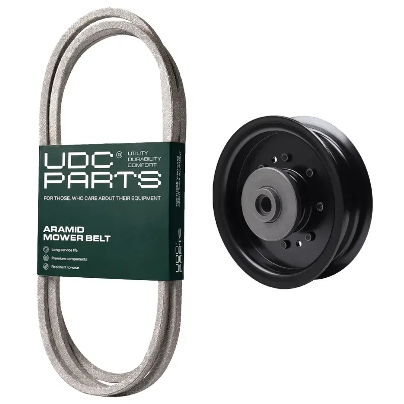 UDC Parts Mower Kit / Belt 140218 + Pulley 532196104 / Fits Poulan Pro PB22H48YT PB24H48YT PBGT22H48