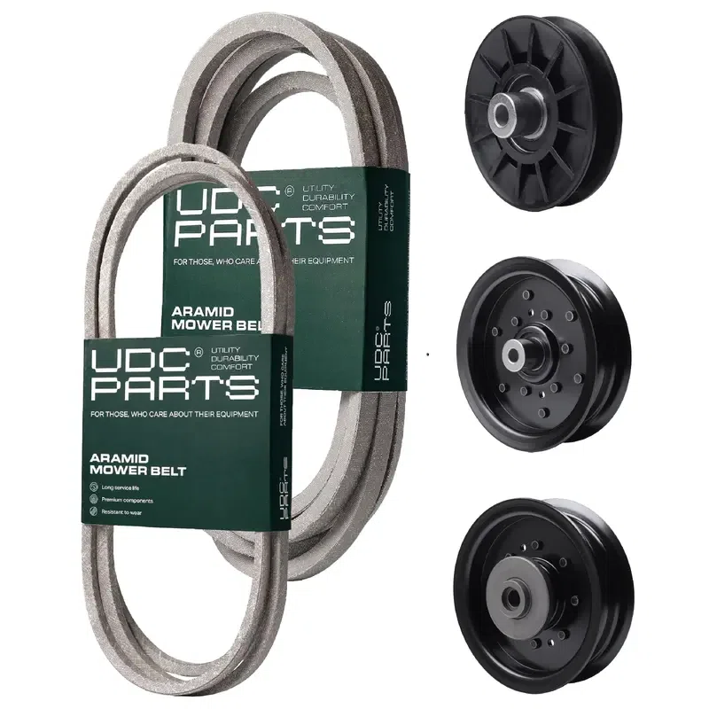 UDC Parts Mower Kit / Belt 140218 + Belt 197242 + Pulley 532194326 + Pulley 532196104 + Pulley 532196106 / Fits Husqvarna GTH2448T LOGTH2448T YTH220 Twin YTH2448T YTH2548 XP