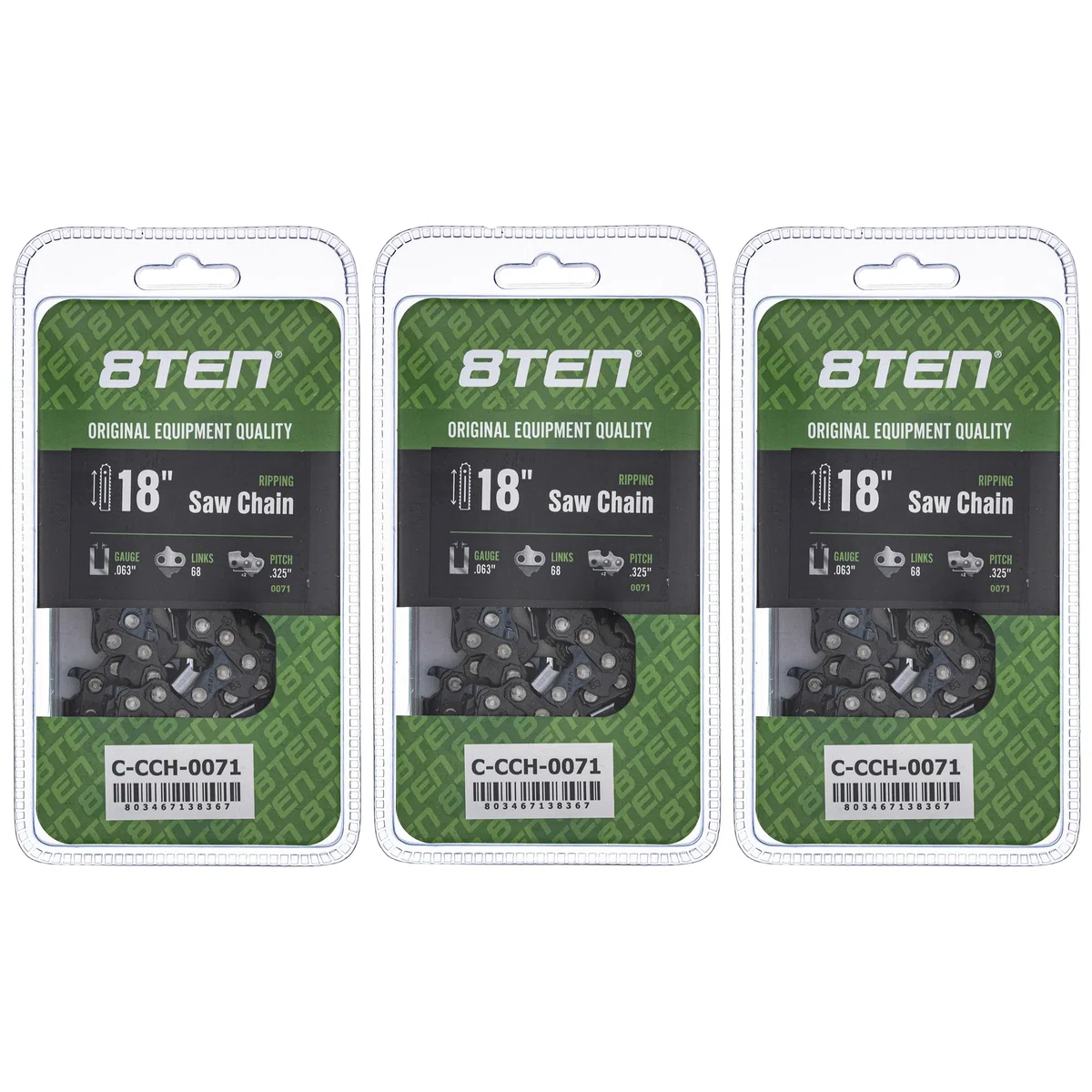Chainsaw Chain 18 Inch .063 .325 68DL For Stihl Homelite 26RM368 22BPX068G 22LPX068G 36390050068 | 3-PACK