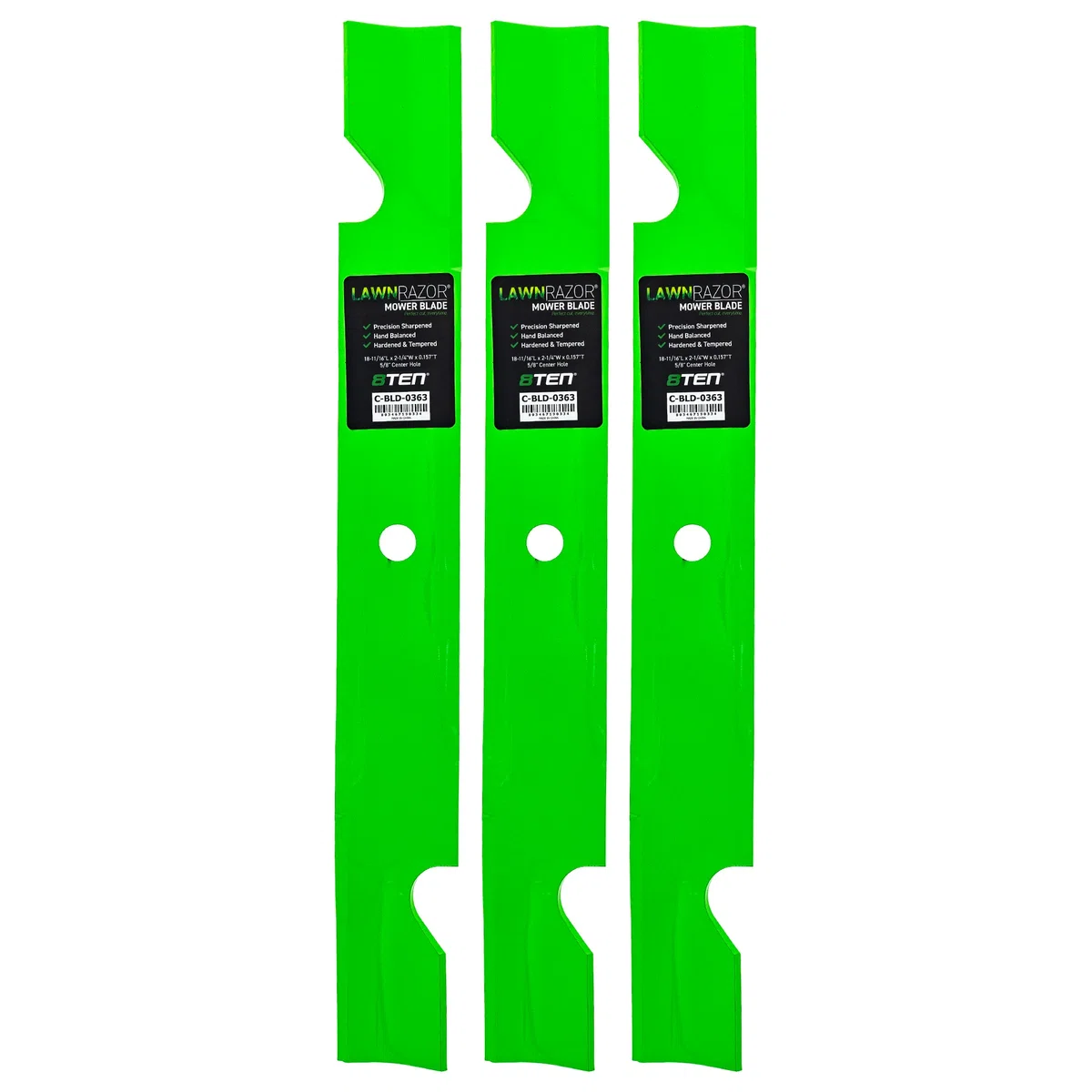LawnRAZOR Notched High Lift Blade For Toro 94-060 115-9650-03 | 3-PACK