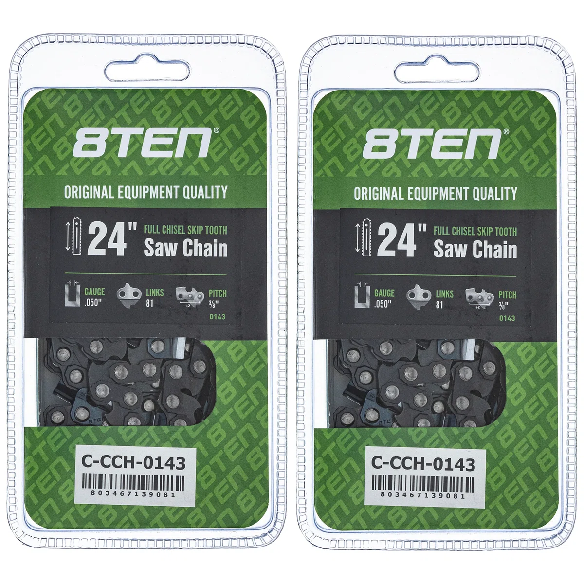 Chainsaw Chain 24 Inch .050 3/8 81DL For Homelite Echo Tanaka 72LPX081G 72LGX081G 72LPX81CQ | 2-PACK