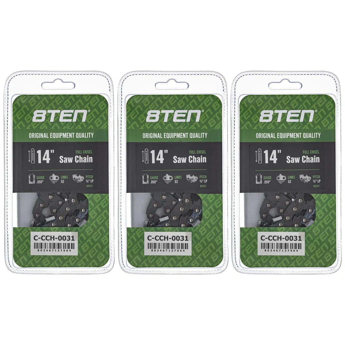 Chainsaw Chain 14 Inch .050 3/8 LP 52DL For Echo Homelite Husqvarna 576936552 501847052 91PX52CQ | 3-PACK