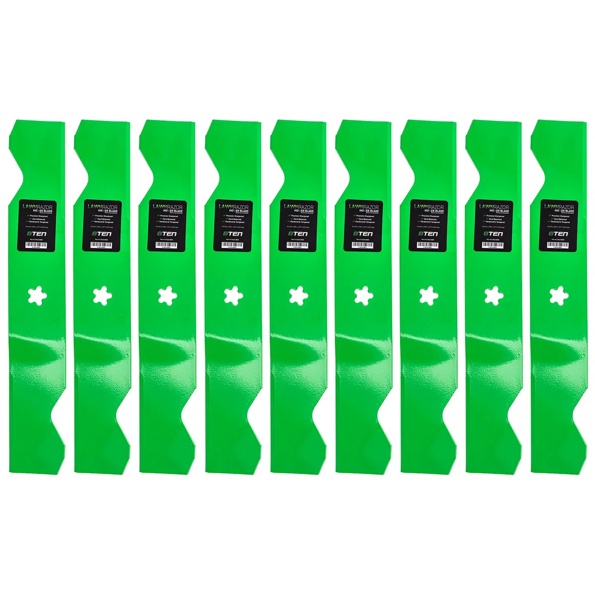 LawnRAZOR Notched High Lift Blade For Husqvarna Poulan Pro Statesman 187256 187254 532187256 | 9-PACK