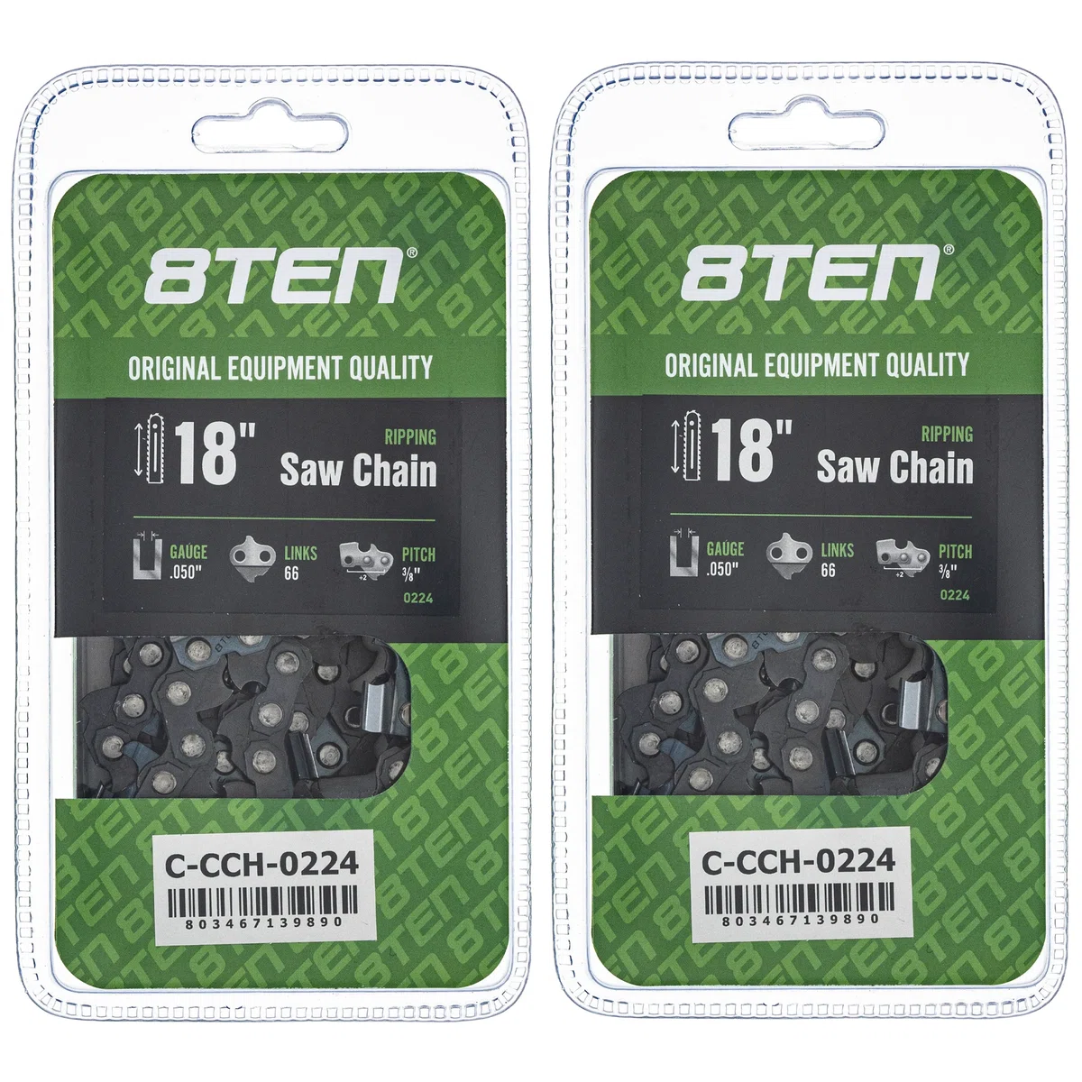 Chainsaw Chain 18 Inch .050 3/8 66DL For Stihl Homelite Echo 501846568 72EXL066G 72LPX066G 591132368 | 2-PACK