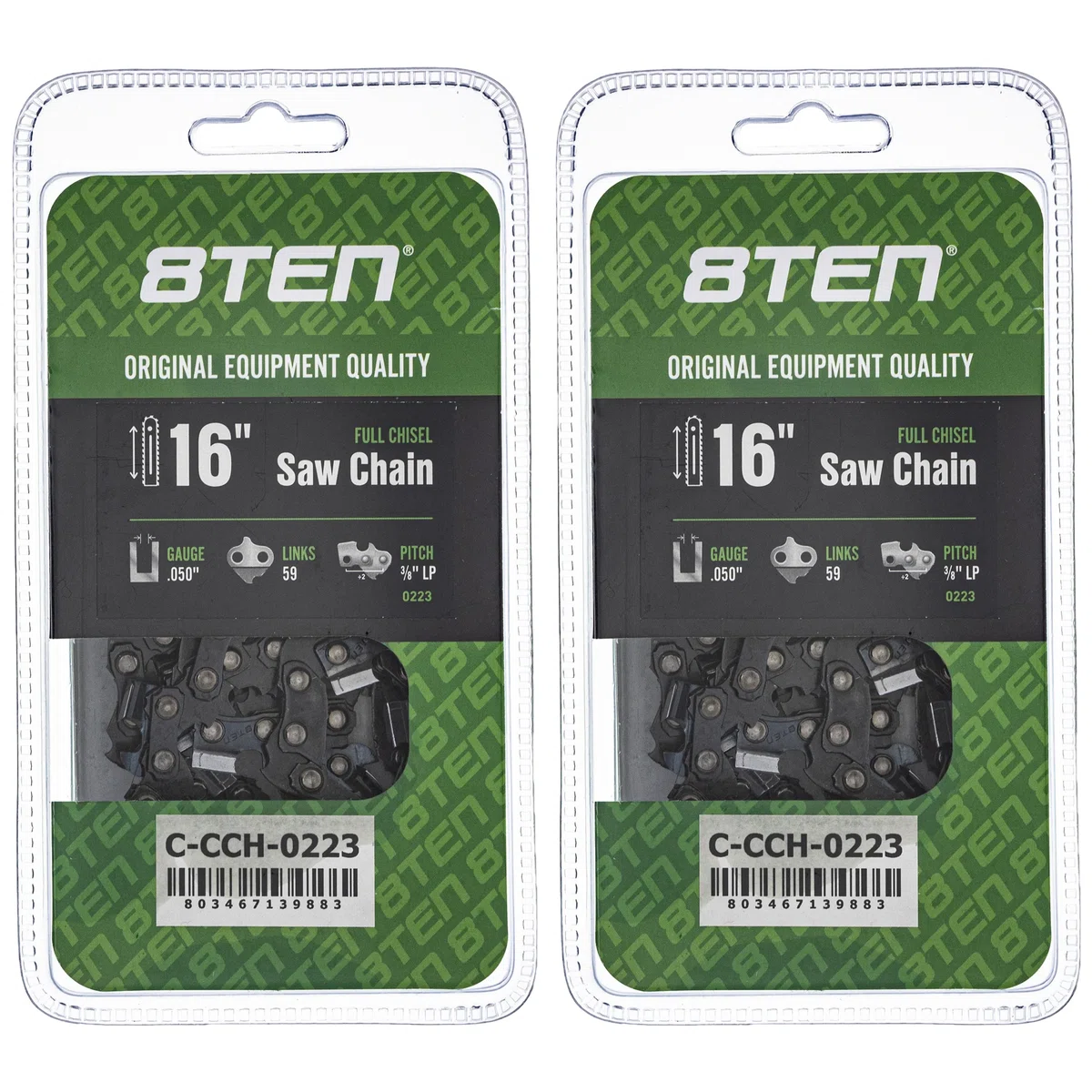 Chainsaw Chain 16 Inch .050 3/8 LP 59DL For Homelite 91VXL059G H3759 63PM359E 36360050059 | 2-PACK