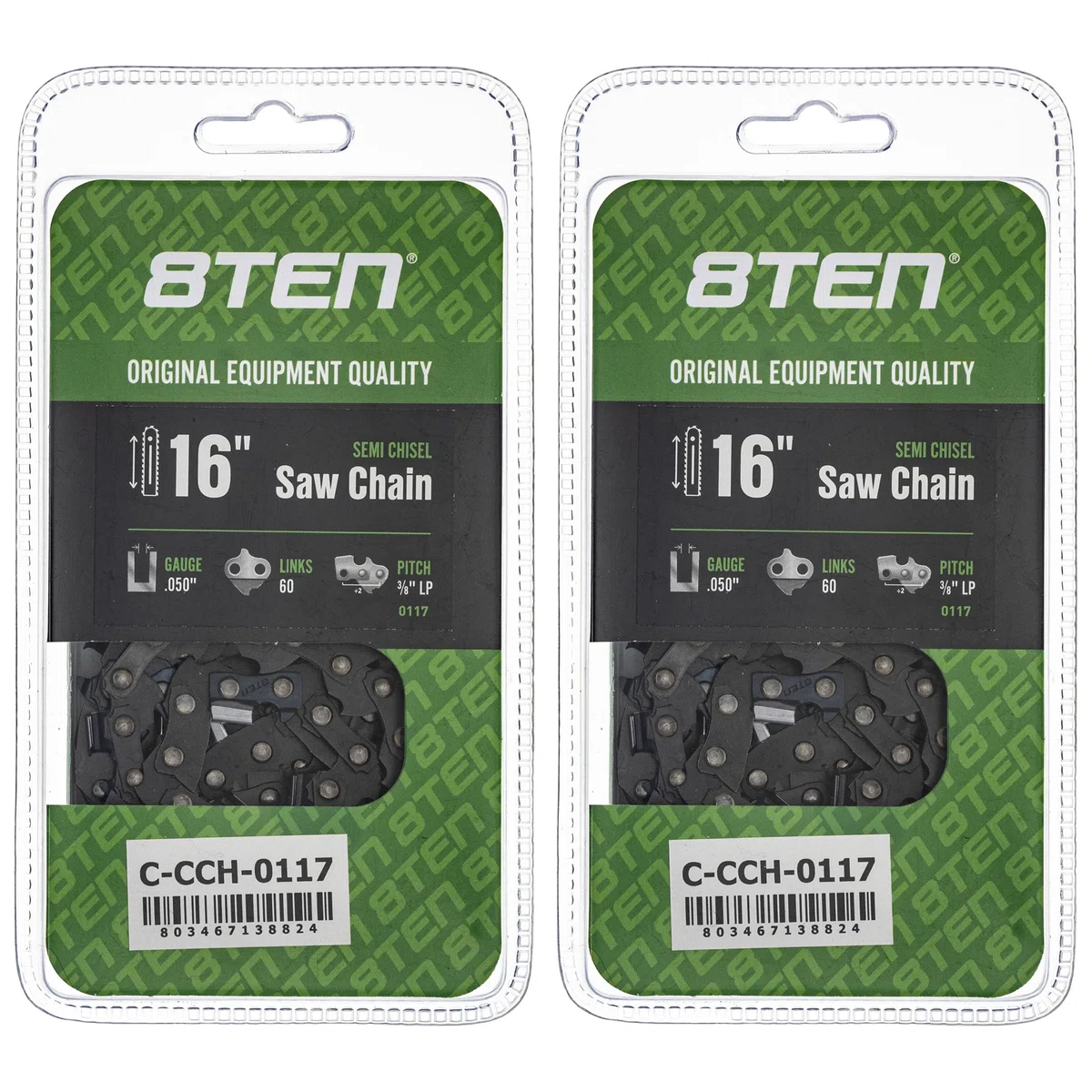 Chainsaw Chain 16 Inch .050 3/8 LP 60DL For Mastercraft WEN S60 63PM350E 576936560 501842160 | 2-PACK