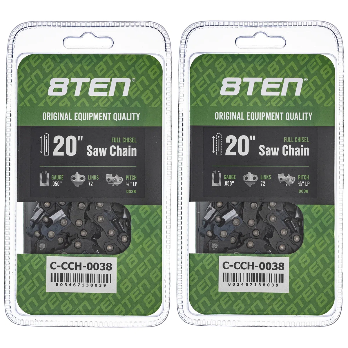 Chainsaw Chain 20 Inch .050 3/8 LP 72DL For Dolmar Efco 72LGX072G 501842672 591129972 501846772 | 2-PACK