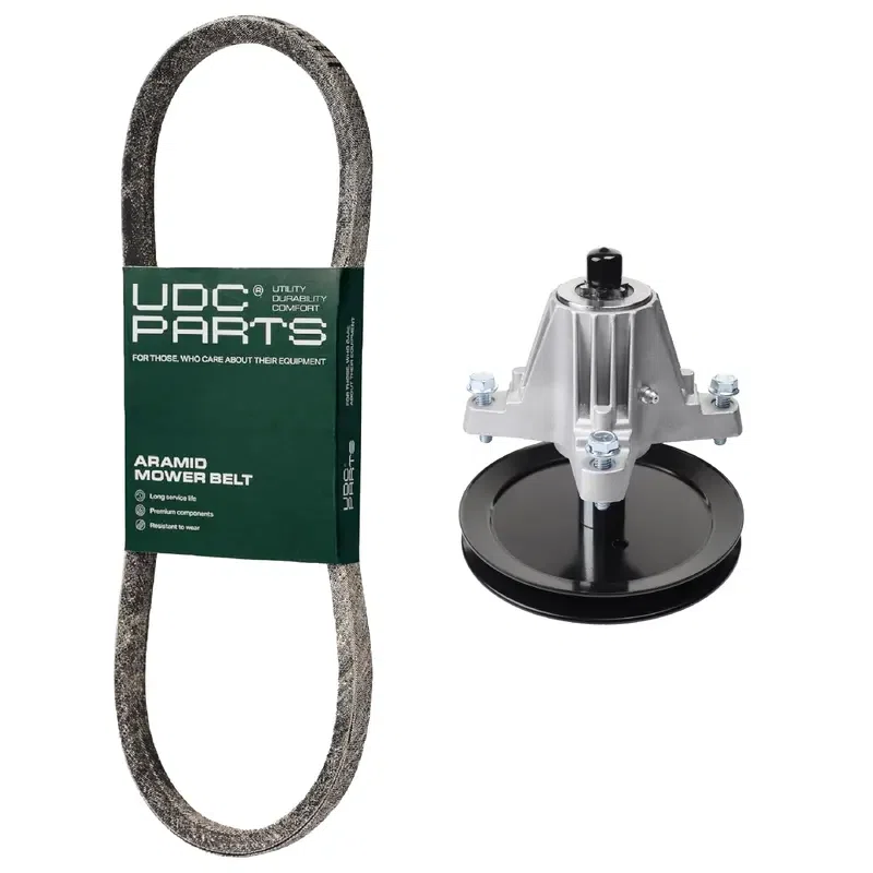 UDC Parts Mower Kit / Belt 754-04219 + Spindle 618-06989 / Fits Troy-Bilt 13AL78BTA66 Bronco 46I 2023 13AN78BTA66 Bronco 46B 2023 Bronco 46 Auto Bronco 46B Bronco 46K Bronco 46T Auto Bronco 46X Horse
