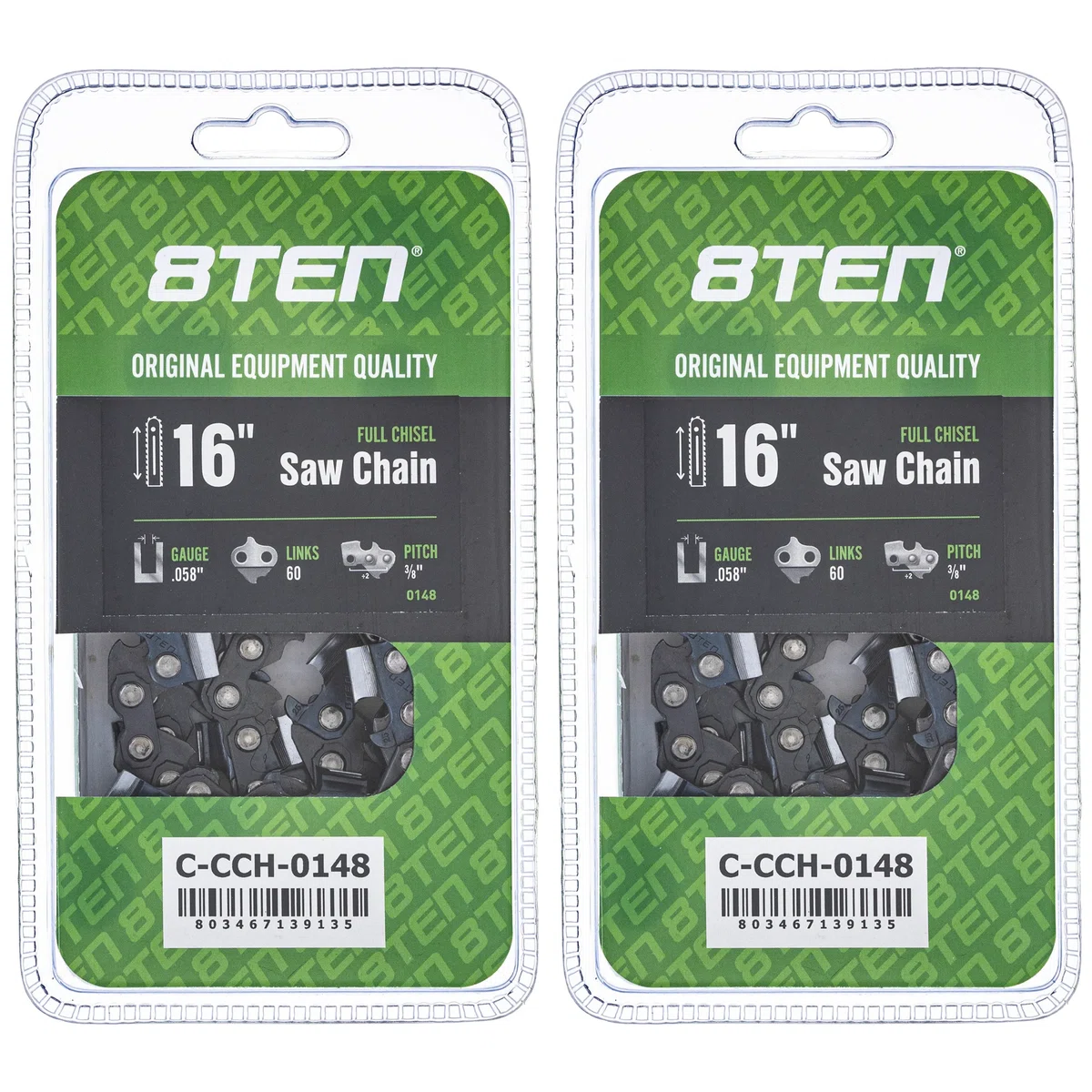 Chainsaw Chain 16 Inch .058 3/8 60DL For Pioneer Makita 73LPX060G 501842860 581626960 73EXL060G P60 | 2-PACK