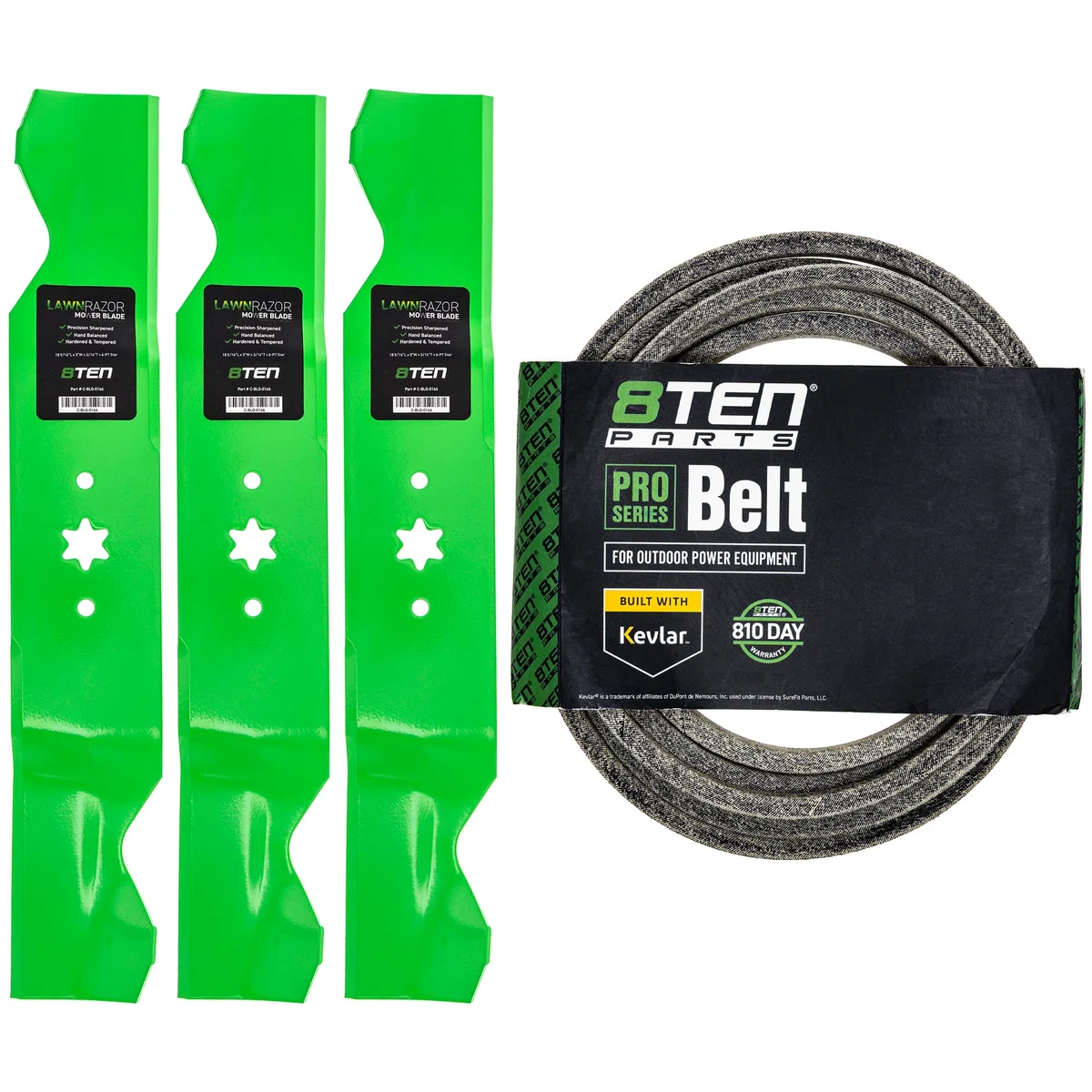 Mower Blades & Deck Belt Kit For White Outdoor Cub Cadet Troy-Bilt MK1007791