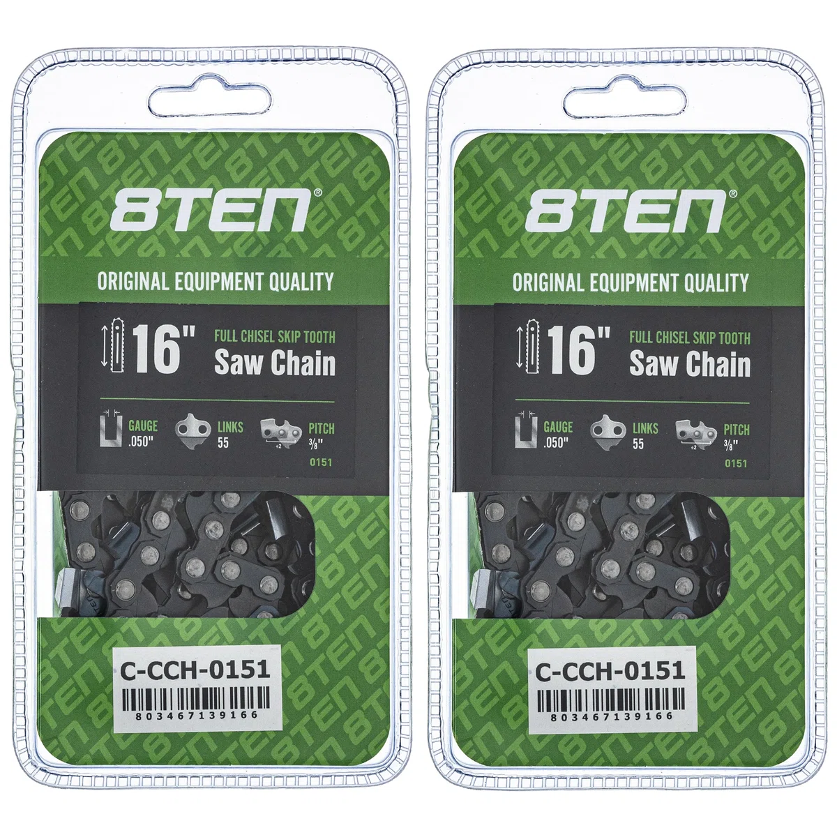 Chainsaw Chain 16 Inch .050 3/8 55DL For Stihl Homelite WEN 91VXL055G 91PXL055G 91PX055G 501847055 | 2-PACK