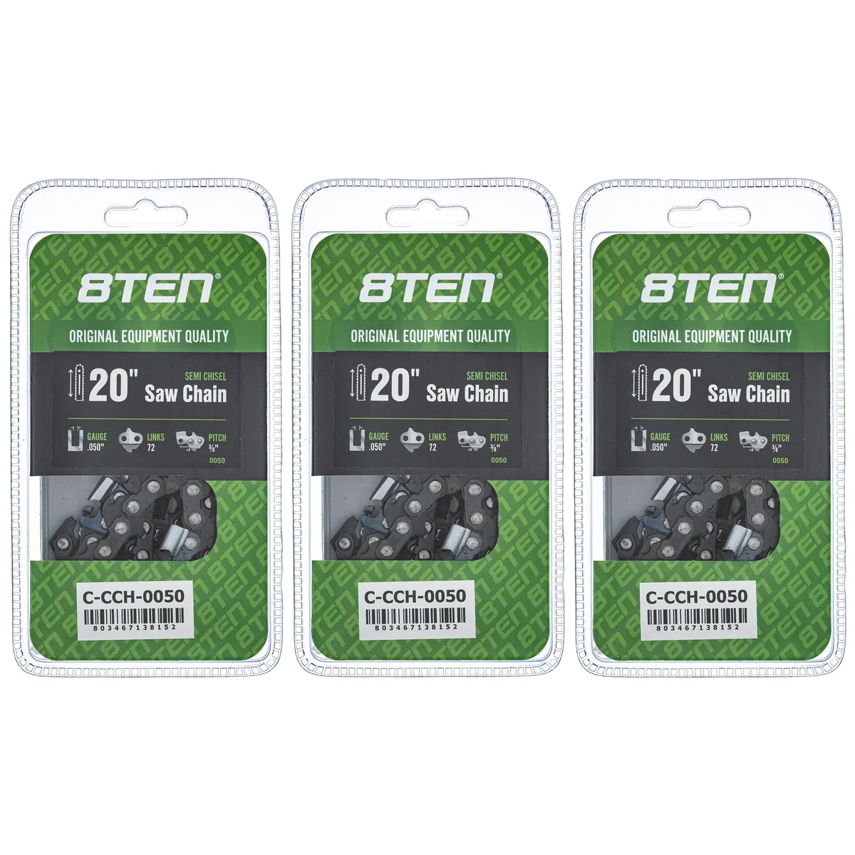 Chainsaw Chain 20 Inch .050 3/8 72DL For Stihl Husqvarna Solo 591132372 501846572 585550072 | 3-PACK