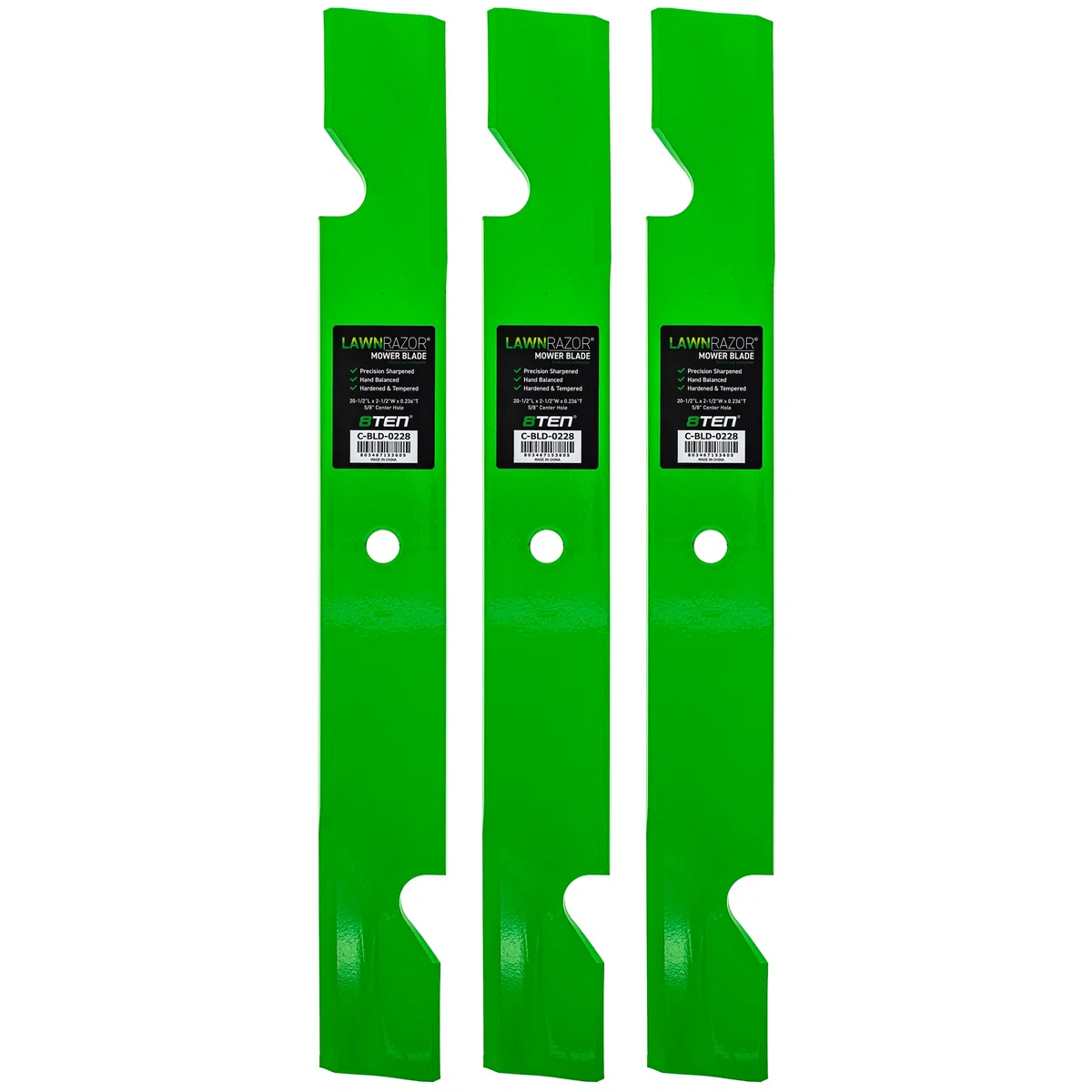 LawnRAZOR Notched High Lift Blade For Exmark Toro 103-2530 103-2530-S 1-633483 133-2127 | 3-PACK