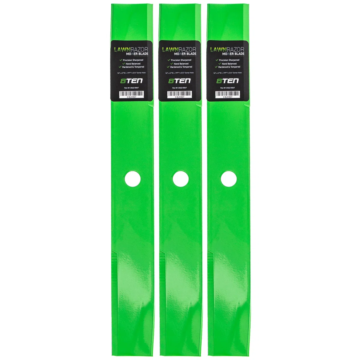 LawnRAZOR High Lift Set Blade For John Deere Sabre M41967 AM31100 M124343 | 3-PACK