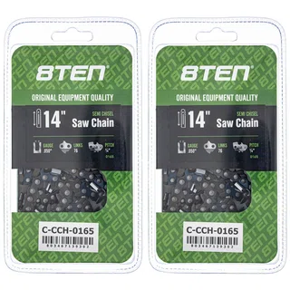 Semi Chisel Chainsaw Chain 14 Inch .050 1/4 76DL 2 Pack